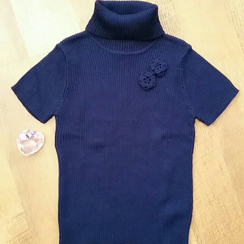 Childrens Place Navy‎ Rosette Turtleneck with Cherokee Jeans Outfit Size 4